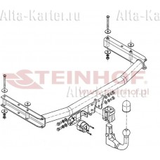 Фаркоп Steinhof для Audi A4 B6 седан, универсал (вкл. Quattro) 2001-2004. Артикул A-084