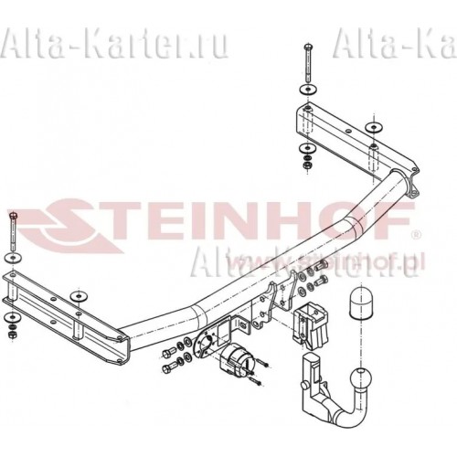 Фаркоп Steinhof для Audi A4 B6 седан, универсал (вкл. Quattro) 2001-2004. Артикул A-084