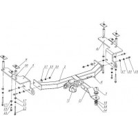 Фаркоп Bizon для SsangYong Actyon Sports 2006-2011. Быстросъемный крюк. Артикул FA 0597-E