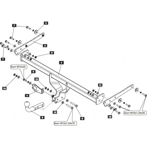 Фаркоп Baltex для Suzuki SX4 II 2013-2020. Артикул 23.2523.12