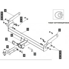 Фаркоп Baltex для Toyota RAV-4 V 2018-2020. Быстросъемный крюк. Артикул 249451