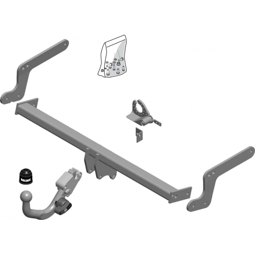 Фаркоп Brink (Thule) тип BMA для Renault Duster 4x2, 4x4 2010-2015. Быстросьемное крепление.. Артикул 647700