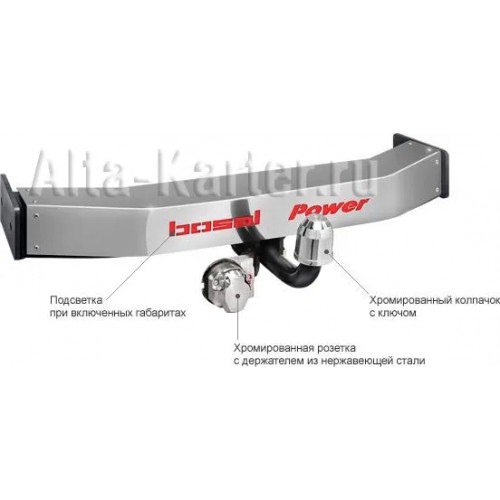 Фаркоп Bosal для (с декор. пластиной) Ford Edge II 2015-2020. Артикул 3981-F lux