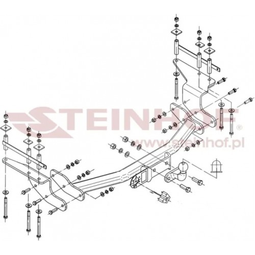 Фаркоп Steinhof для SsangYong Kyron 2006-2020. Фланцевое крепление. Артикул S-450