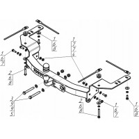 Фаркоп Мотодор для Toyota Land Cruiser 200 2007-2020 с нержавеющей накладкой. Фланцевое крепление. Артикул 92517-FN