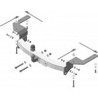 Фаркоп Мотодор с нержавеющей накладкой для Toyota Land Cruiser 200 2007-2020. Фланцевое крепление. Артикул 92502-FN
