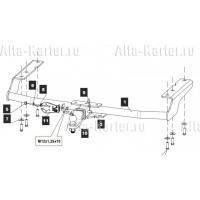 Фаркоп Baltex (заглушка с лого) для Toyota Highlander III 2014-2020. Быстросъемный крюк. Артикул 24.2790.31Z
