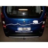 Фаркоп Galia оцинкованный для Peugeot Partner II (Tepee) L1 (длина базы 4380мм) 2008-2020. Быстросъемный крюк. Артикул C052C