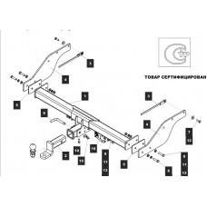 Фаркоп Baltex для Mazda BT-50 I 2006-2011. (с декор. накладкой) Быстросъемный крюк. Артикул 12.9026.32