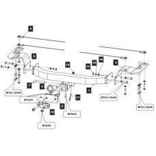 Фаркоп Baltex для Lexus LX 570 2007-2020 с нержавеющей накладкой. Быстросъемный крюк. Артикул 24904938