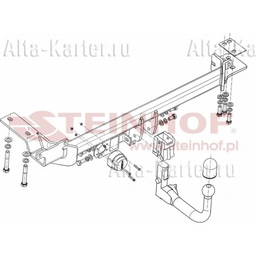 Фаркоп Steinhof для Land Rover Range Rover Evoque I 2011-2018. Быстросъемный крюк. Артикул L-113