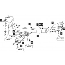 Фаркоп Baltex для Toyota Land Cruiser 120 Prado 2003-2009 с нержавеющей накладкой. Быстросъемный крюк. Артикул 24925238
