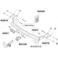 Фаркоп Brink (Thule) для Jeep Compass MK 2006-2010 (не для Rallye). Быстросъемный крюк. Артикул 452500