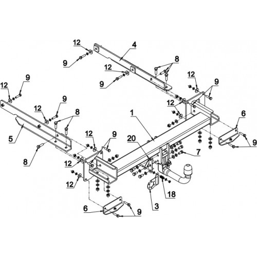 Фаркоп Auto-Hak для Mercedes Benz G-Класс X164 2006-2012. Артикул D 49V