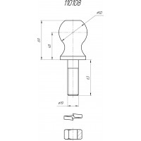 Шар для фаркопа Kemei 50 мм (диаметр резьбы 19 мм), тип E. Артикул 110108