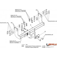 Фаркоп Imiola для Volkswagen Crafter L2 3665 мм, L3 4325 мм шасси (в т.ч. 5 тонн (сдвоеные колеса) 2006-2016. Фланцевое крепление. Артикул M.024