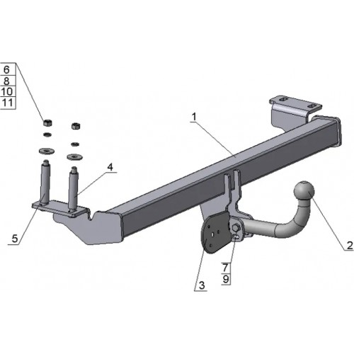 Фаркоп AvtoS для Toyota RAV4 II 3/5 дверей 2000-2006. Артикул TY 16