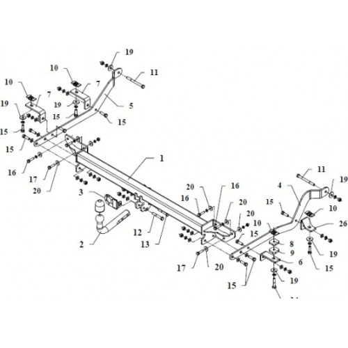 Фаркоп Auto-Hak для Peugeot Boxer L4 фургон 2006-2020. Артикул R 42