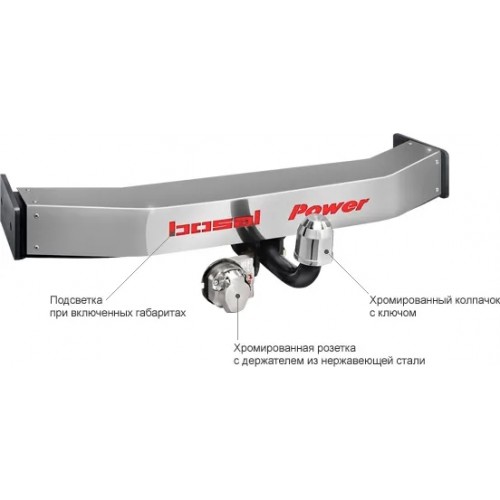 Фаркоп Bosal для Lexus RX 300/330/350 2003-2009. (с декор. пластиной). Артикул 3041-ABP