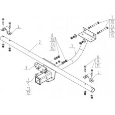 Фаркоп AvtoS для Lada 4x4 2121, 21213, 21214 1977-2020 без шара. Артикул VAZ-71