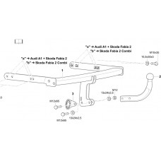 Фаркоп Westfalia для Audi A1 хэтчбек (иск. RS) 2010-2020. Артикул 317085600001