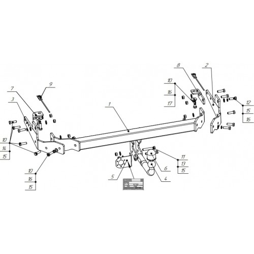 Фаркоп Bosal для Mazda CX-9 II 2017-2020. Артикул 4535-A