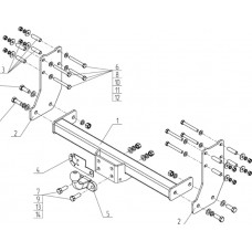 Фаркоп AvtoS для Ford Transit шасси 2000-2013. Артикул FD 34