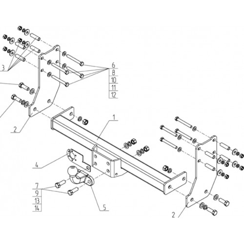 Фаркоп AvtoS для Ford Transit шасси 2000-2013. Артикул FD 34