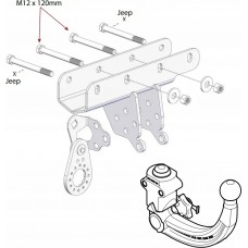 Фаркоп Westfalia для Jeep Wrangler JK 2007-2018. Быстросъемный крюк. Артикул 306535600001